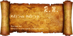 Róna Márk névjegykártya