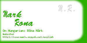 mark rona business card